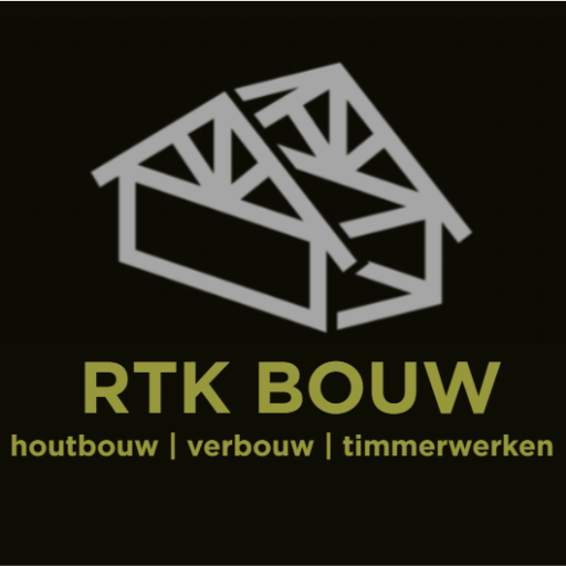 Logo van RTK Bouw met een gestileerde bouwtekening en de tekst 'houtbouw | verbouw | timmerwerken'.